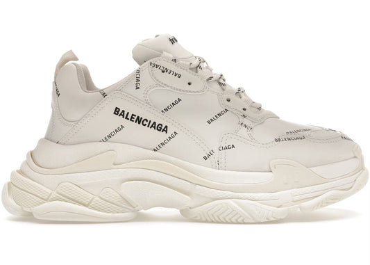 Balenciaga Triple S White Black (Logo)